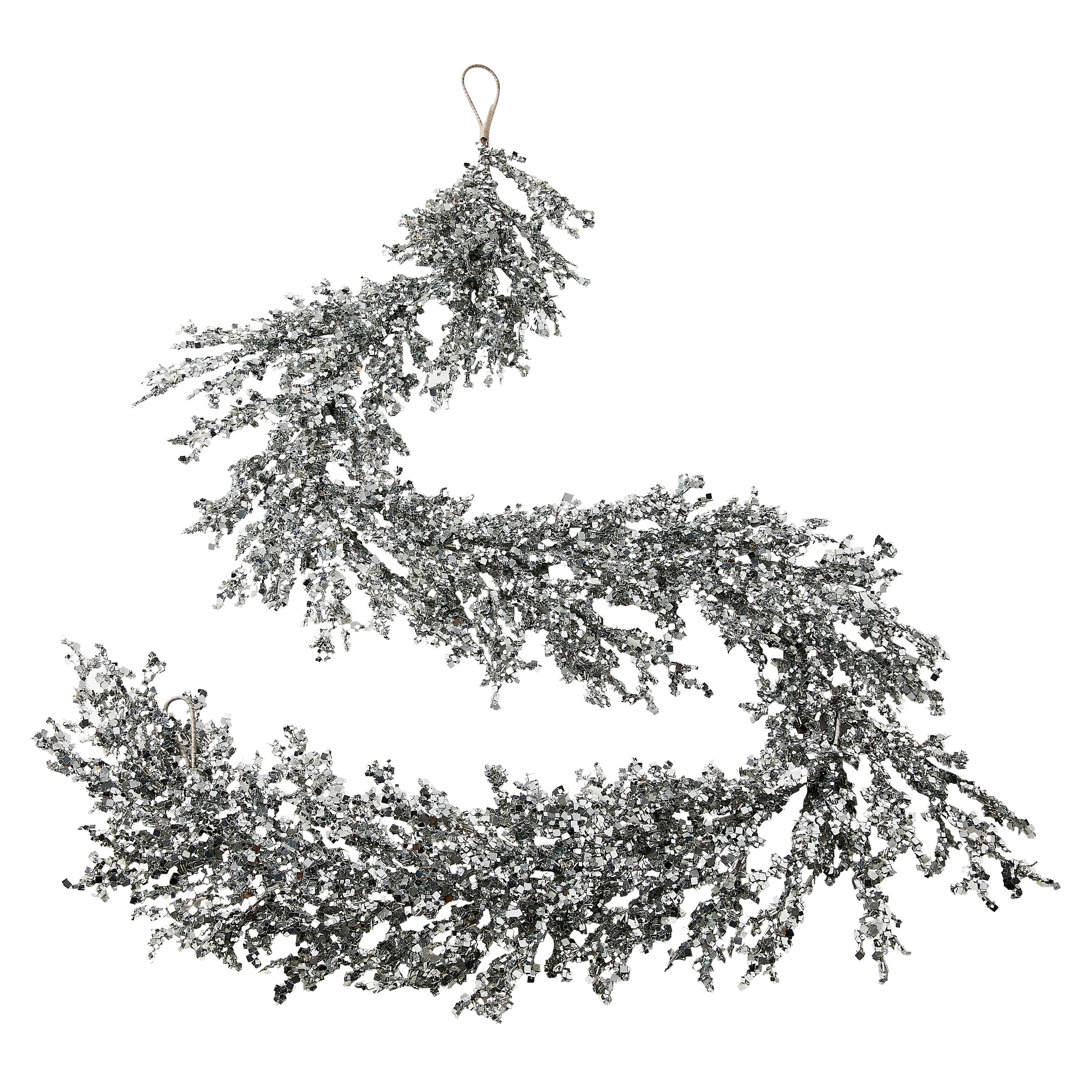 Square Sequin Christmas Garland, Silver, 72", by Holiday Time | Walmart (US)