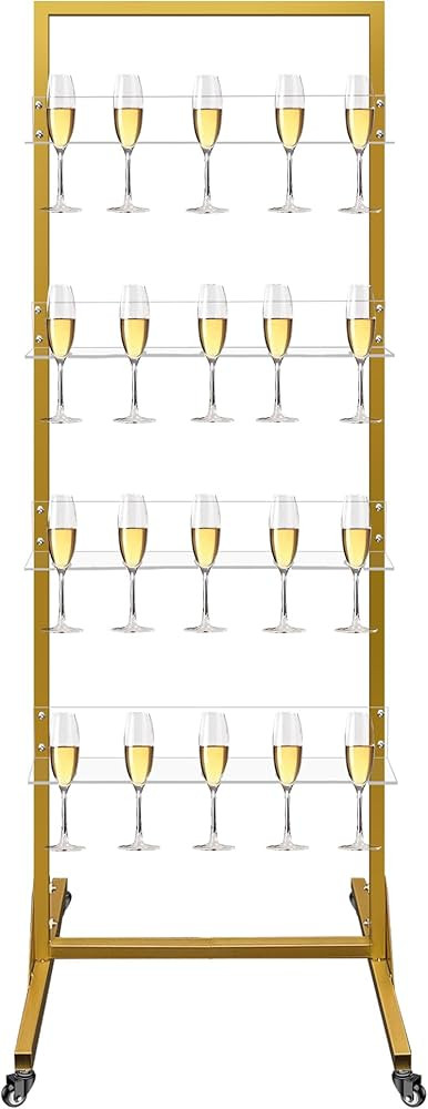 Royxen Champagne Wall Holder, Champagne Tower, Wine Glass Stemware Rack, Metal Champagne Flutes D... | Amazon (US)