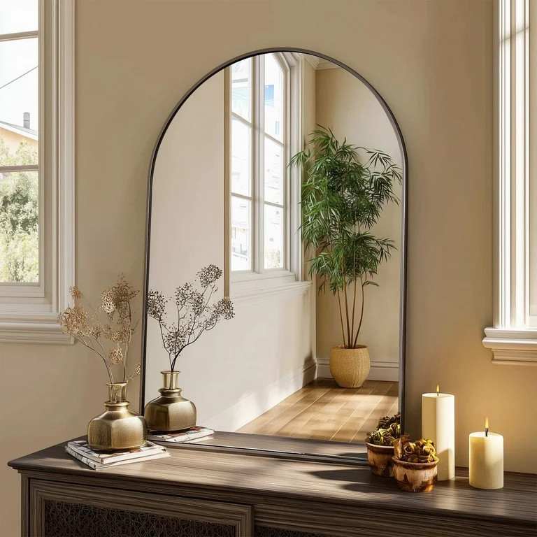CONCETTA 24"x36" Bathroom Mirror, Decor Arched Wall Mirror, Bedroom Vanity Mirror with Metal Fram... | Walmart (US)