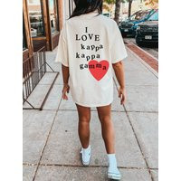 I Love Kappa Gamma Comfy T-Shirt | Trendy College Greek Custom Oversized Sorority Shirt Gift Big Little T | Etsy (US)