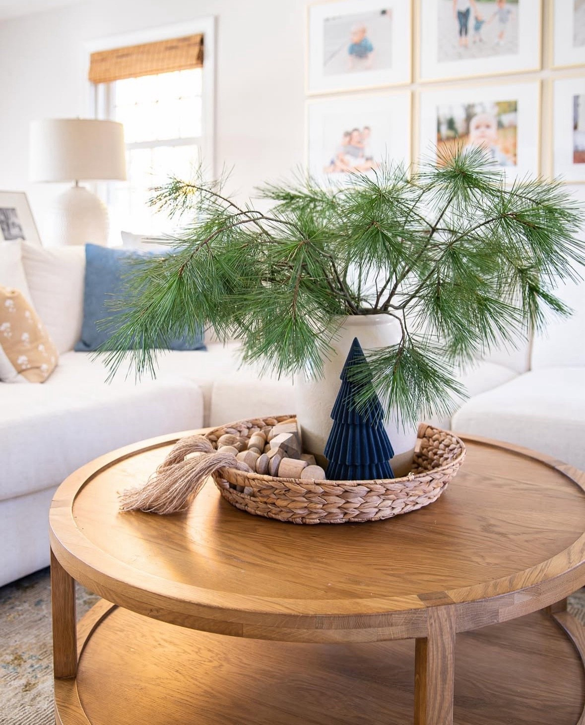 An easy coffee table holiday styling idea! Some faux pine stems! A few favorites linked here!

#LTKSeasonal #LTKHoliday #LTKFindsUnder50
