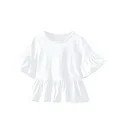 Toddler Baby Girls Cute Shirts Kids Bell Sleeve Tops Basic Solid Color Ruffle Short Sleeve T-Shir... | Walmart (US)