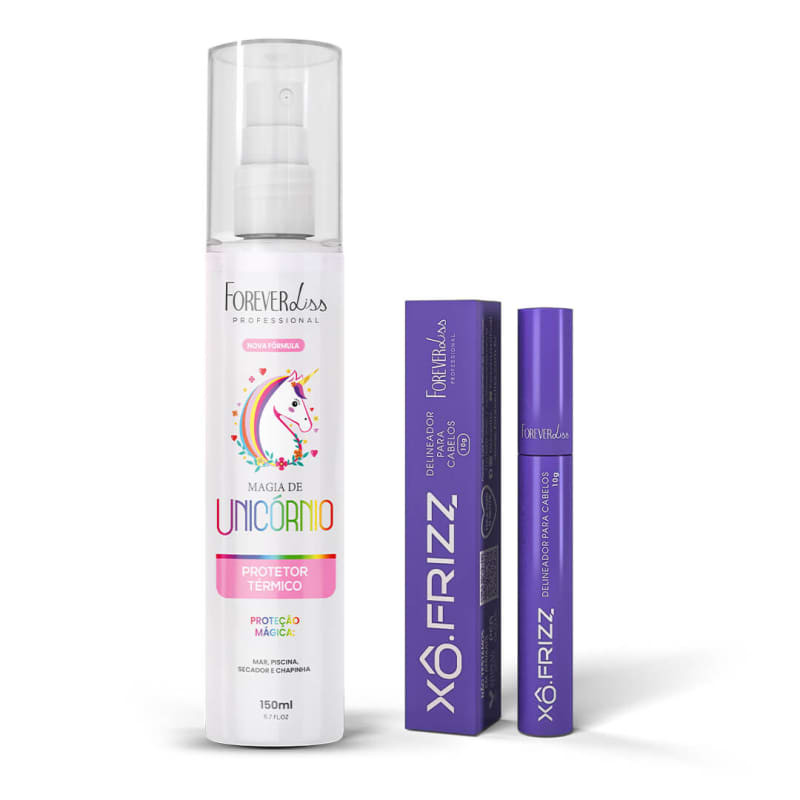 Kit Protetor Térmico Magia de Unicórnio e Modelador de Fios Xô Frizz Forever Liss | Beleza Na Web (BR)