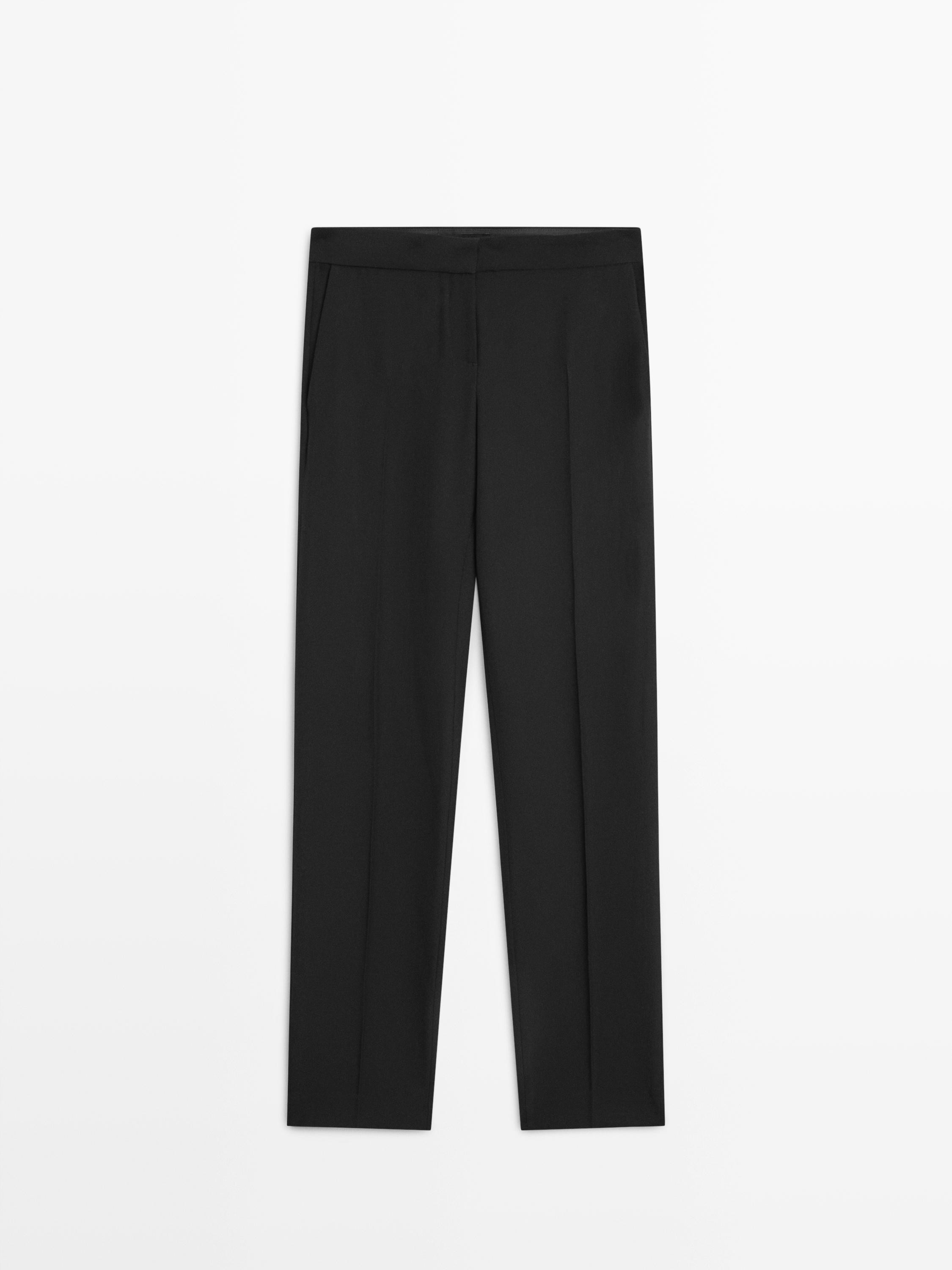 Crepe suit trousers | Massimo Dutti UK
