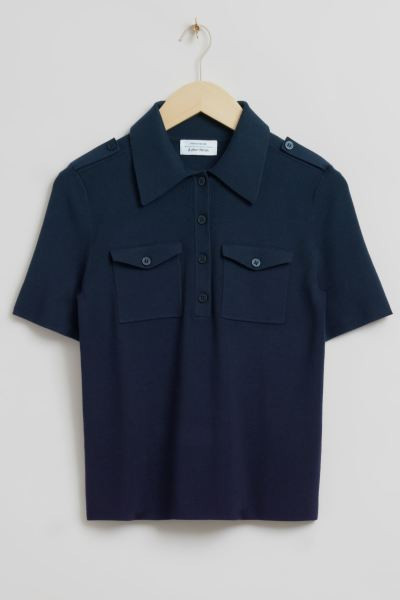Fitted Uniform Detail Polo Shirt | H&M (UK, MY, IN, SG, PH, TW, HK)