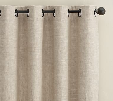 Emery Linen Grommet Drape, 50 x 108"", Oatmeal | Pottery Barn (US)