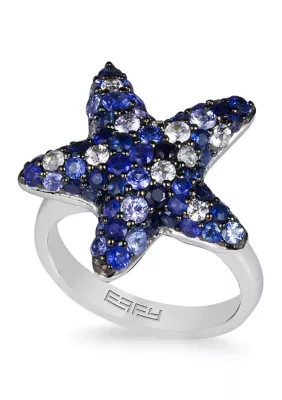 Effy Sapphire Ring in Sterling Silver, 7 | Belk