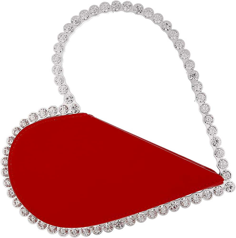 Women's Evening Clutch Bag, Heart Shape Rhinestone Diamond Clutch Purse Wedding Party Purse Handb... | Amazon (US)