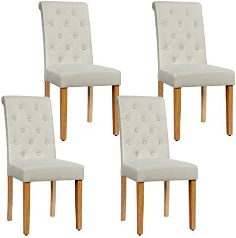 Giantex Upholstered Accent Dining Chairs Set of 4, Dining Side Chairs w/Adjustable Anti-Slip Foot... | Amazon (US)