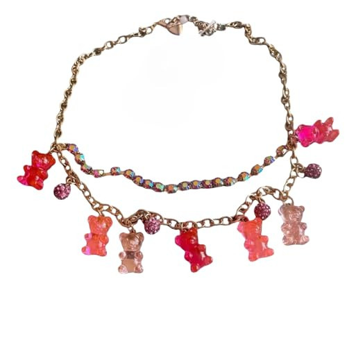 Betsey Johnson women's Pink Gummy Bear Charm Necklace | Amazon (US)