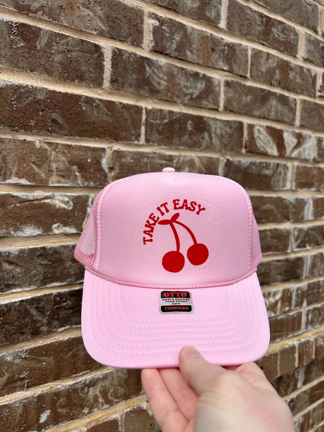 Take It Easy Cherry Trucker Hat - Etsy | Etsy (US)
