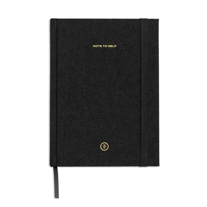 Wit &#38; Delight Lined Journal Black Linen Note to Self | Target