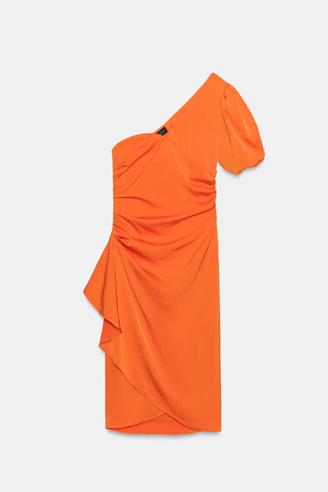 ASYMMETRIC SATIN MIDI DRESS | Zara US