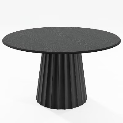 Dovelina Round Dining Table Mid-Century kitchen Table with Designer Table Base for 6 People - 52", Black | Target