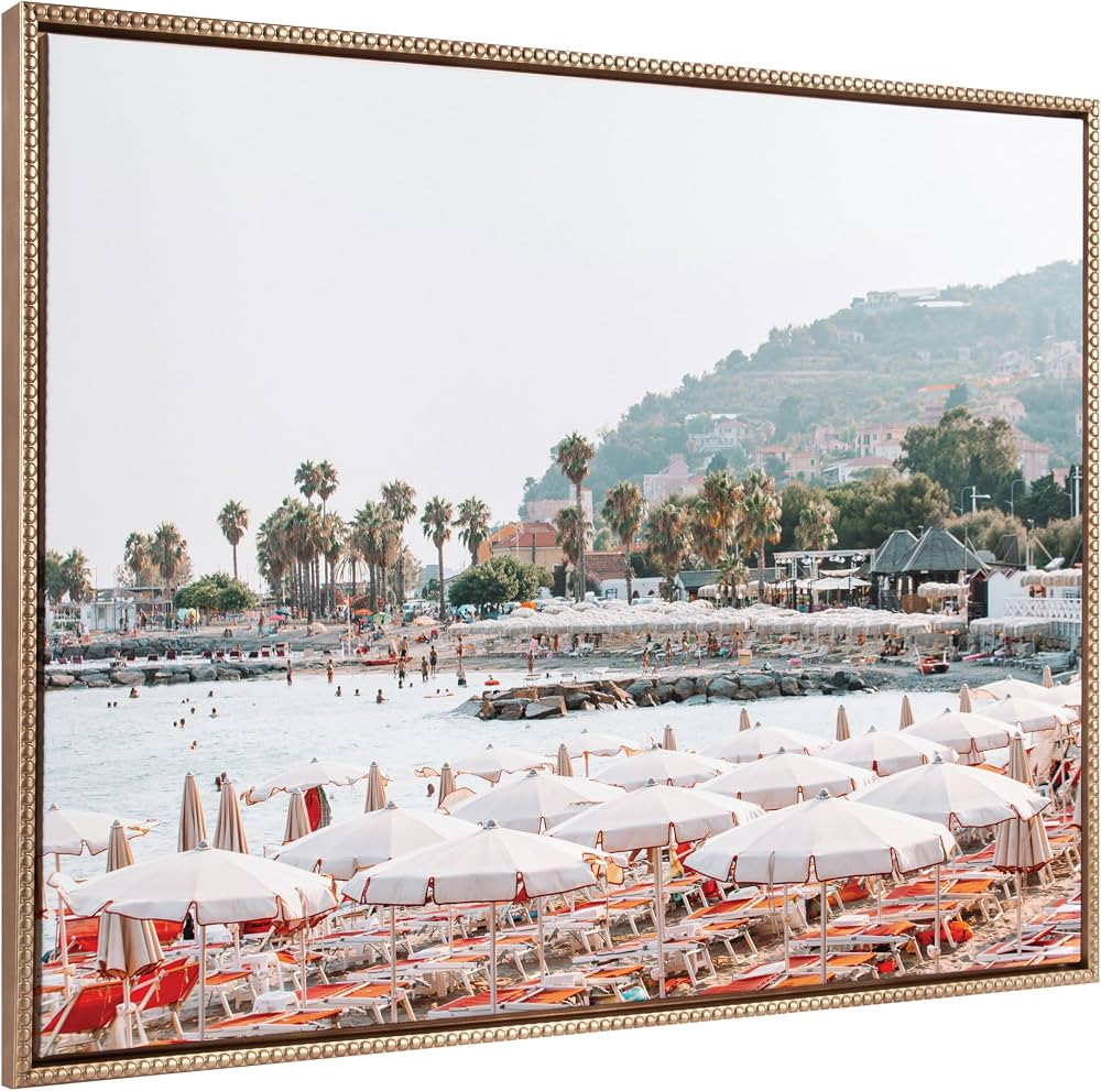 Kate and Laurel Sylvie Beaded AA Imperia Vintage Framed Canvas Wall Art by Alicia Abla, 28x38, Co... | Amazon (US)