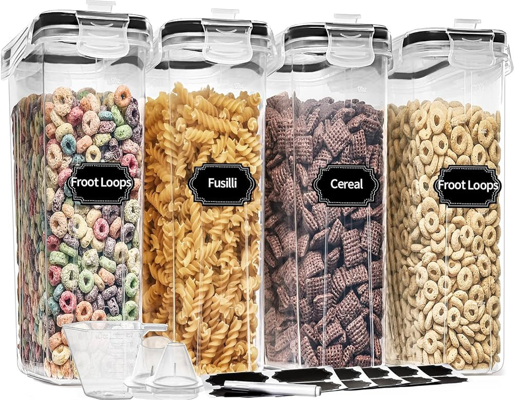 PRAKI Cereal Containers Storage Set (4L,135.2 Oz), 4PCS Airtight Food Storage Containers with Pou... | Amazon (CA)