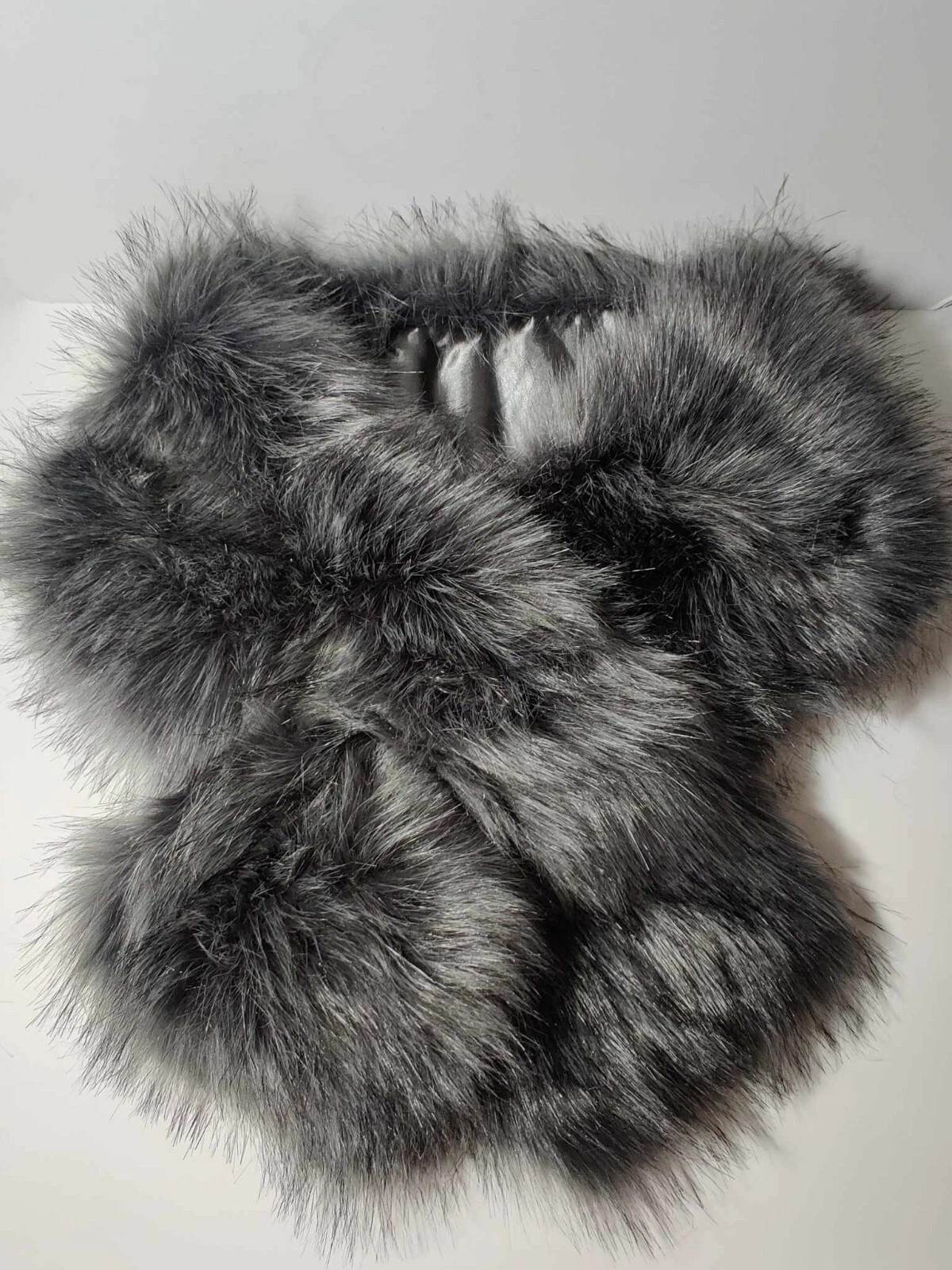 Women's Grey Faux fur Stole / wrap with loop, 46" | eBay US