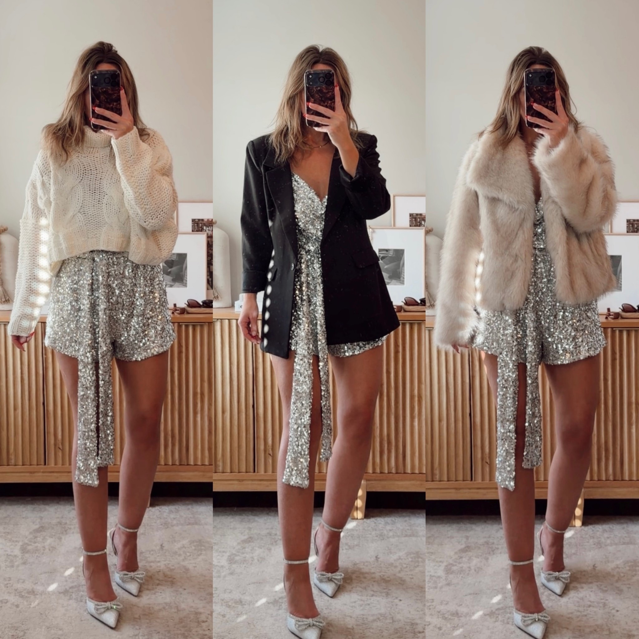 holiday sparkles ✨ this romper is SO cute and perfect for the holidays & nye! it has adjustable straps, elastic waist & detachable belt! could also style a sweater over this & wear as shorts. i’m in a size M,l in both. romper fits tts. use code LEANN35 for 35% off sitewide. vici, holiday outfit 

#LTKFindsUnder100 #LTKootd #LTKHoliday