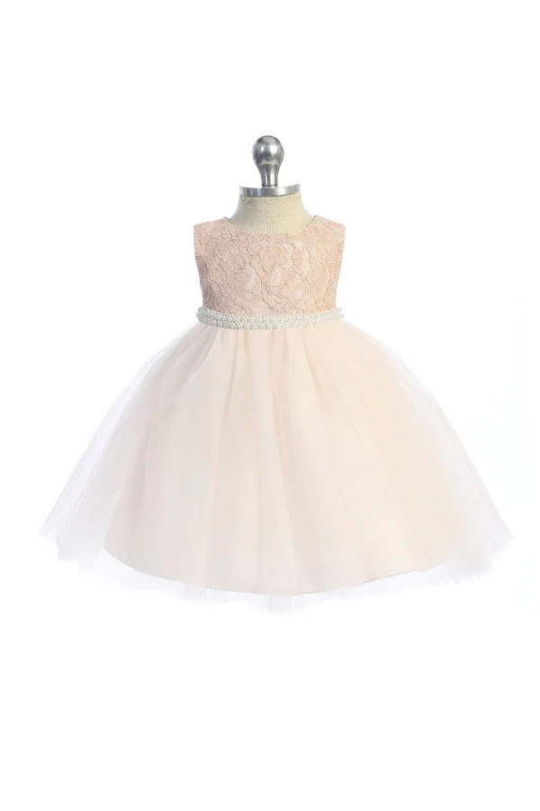 Lace Baby Dress w/ Thick Pearl Trim | Kid's Dream