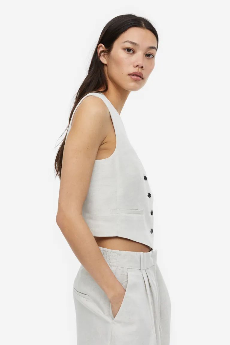 Linen-blend Suit Vest | H&M (US)