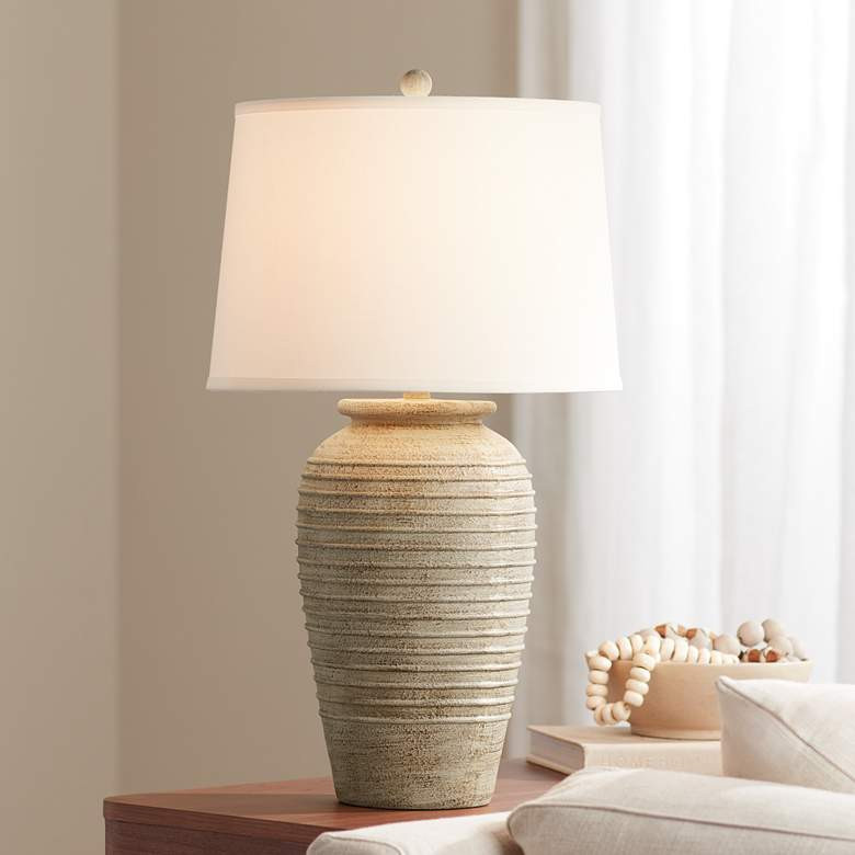 John Timberland Austin 28" Sand Ridged Jug Southwest Rustic Table Lamp - #72K76 | Lamps Plus | Lamps Plus