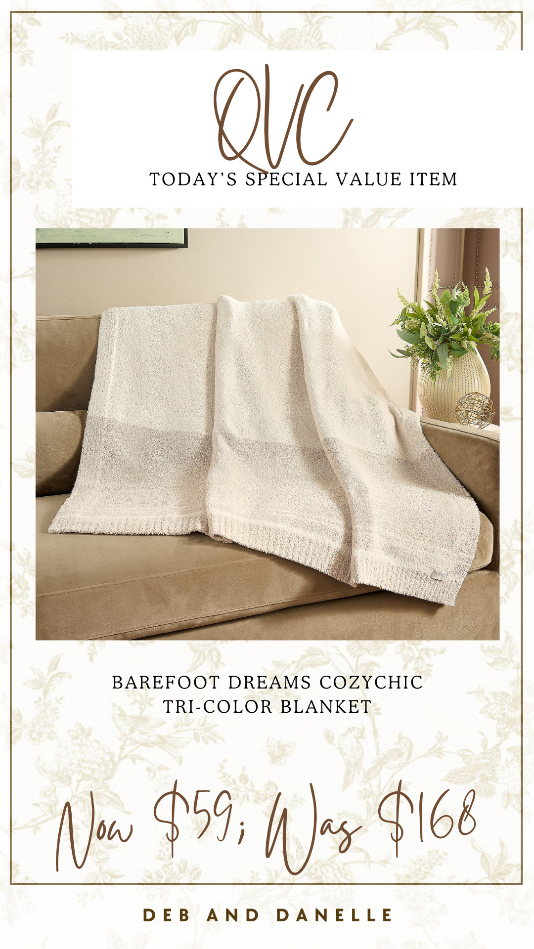 The Barefoot Dreams CozyChic Tri-Color Blankets are currently @QVC's Today's Special Value item! I love the neutral color, Moonlight, but the Agave Green would also be a perfect pairing for your Winter home decor.  

 #LTKSeasonal #LTKHome #LTKSaleAlert