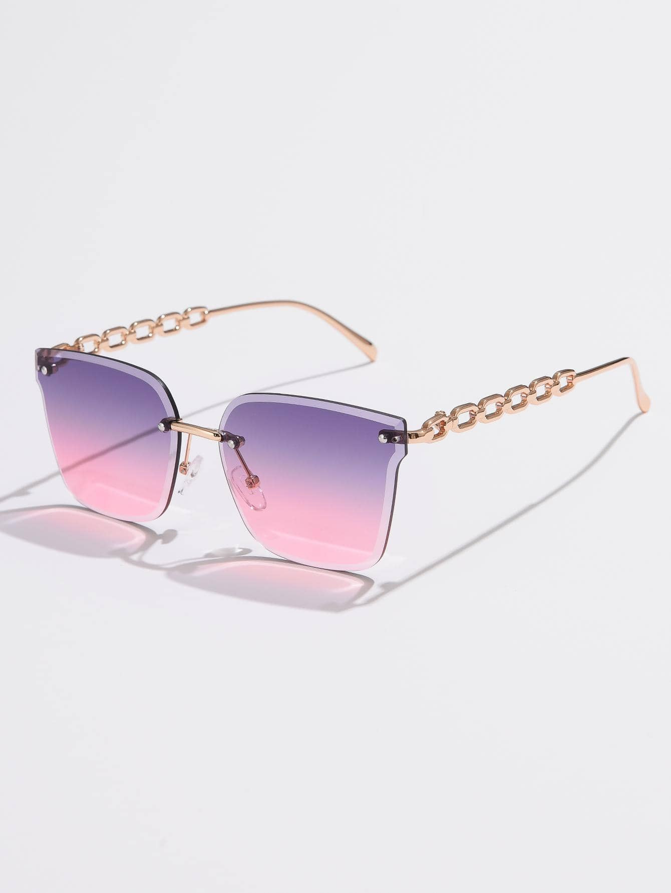 Ombre Lens Chain Design Square Frame Fashion Glasses
       
              
              $5.10  ... | SHEIN