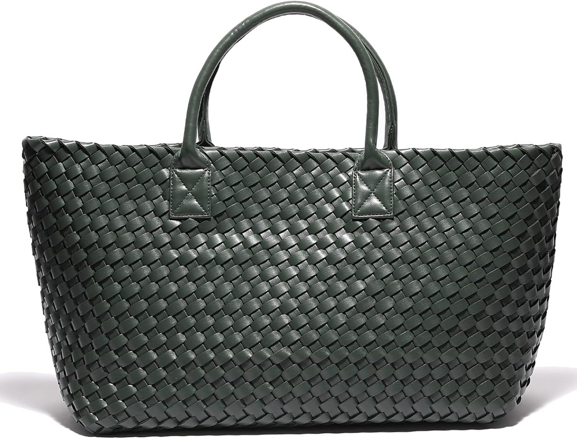 Woven Bag Shopper Bag Travel Handbags and Purses Women Tote Bag Large Capacity Shoulder Fashion B... | Amazon (US)