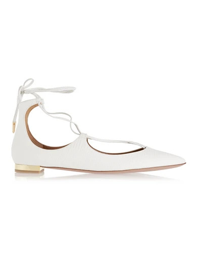 Christy lizard-effect leather point-toe flats | NET-A-PORTER (US)