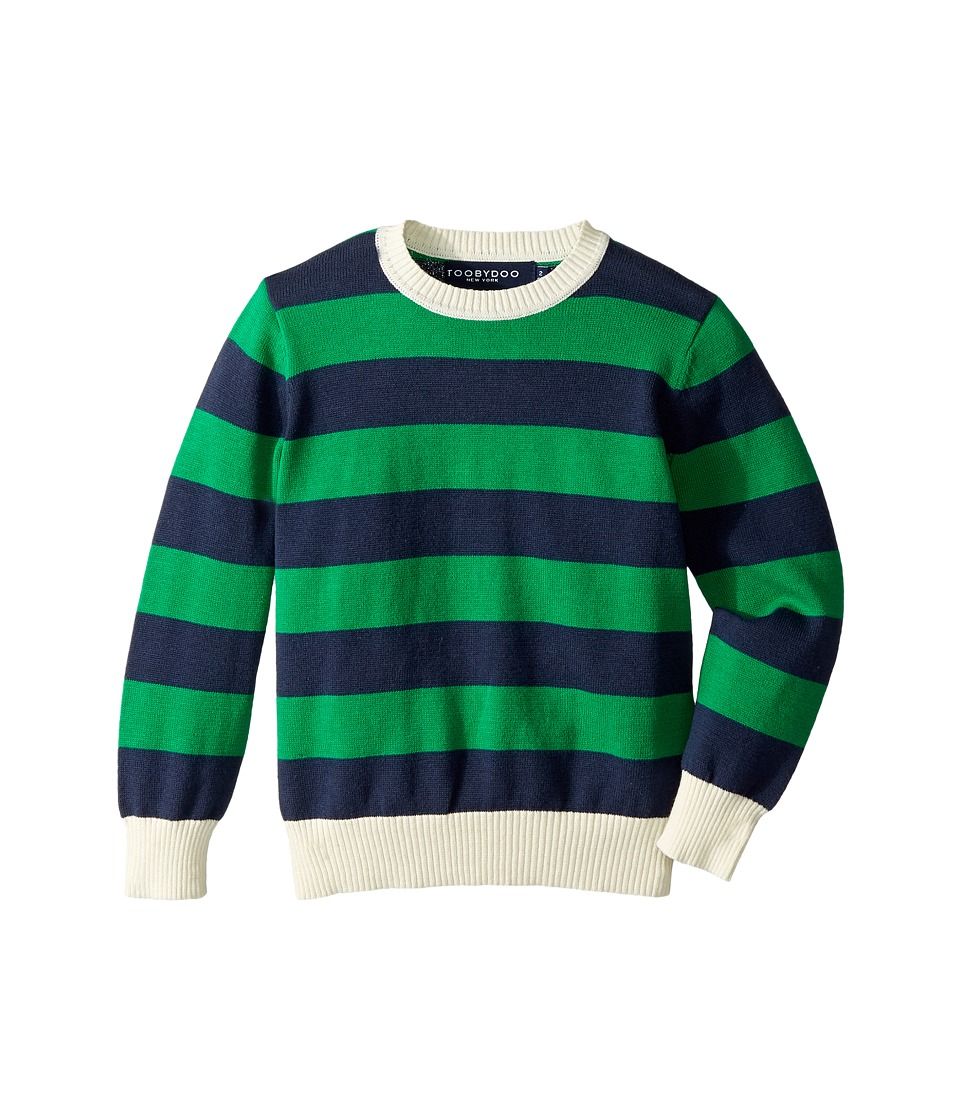 Toobydoo - Rugby Crew Sweater (Toddler/Little Kids/Big Kids) (Green/Navy) Boy's Sweater | 6pm