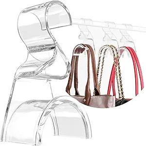 Wiosi Premium Clear Purse Hanger Closet Set of 3 - Durable Acrylic Organizers and Storage Bag Han... | Amazon (US)