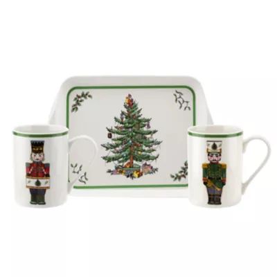 Spode® Christmas Tree 3-Piece Nutcracker Mug & Tray Set in White | Bed Bath & Beyond