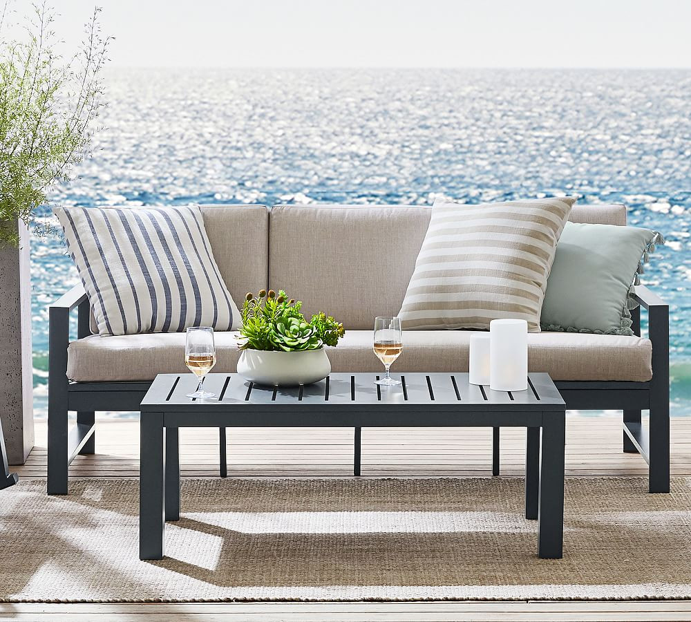 Indio Metal Outdoor Sofa | Pottery Barn (US)
