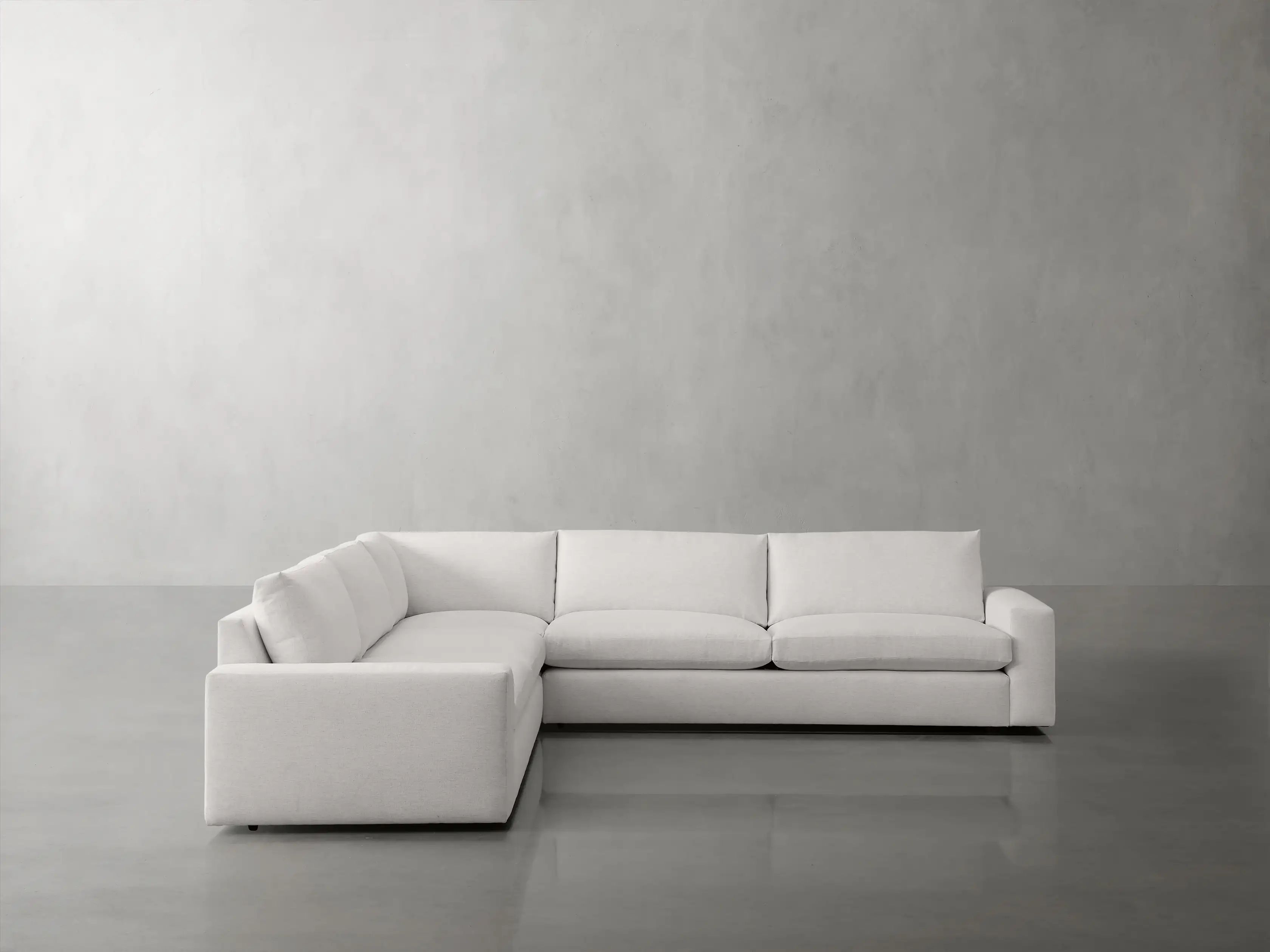 Kipton Wide Arm Corner Sectional in Nomad Snow | Arhaus