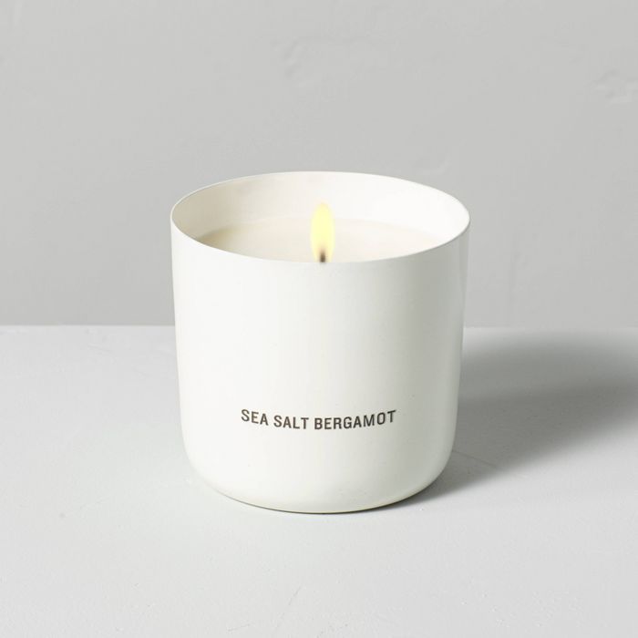 9oz Sea Salt Bergamot Powder Coated Metal Seasonal Candle - Hearth & Hand™ with Magnolia | Target
