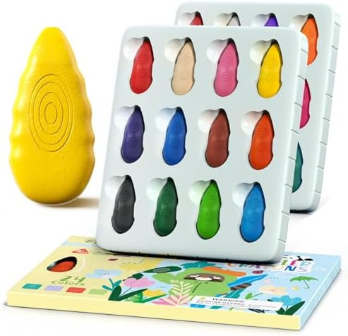 24 Water Drop Crayons - Non Toxic Crayons for Toddlers - Washable, Easy To Hold - For Toddlers, K... | Amazon (US)