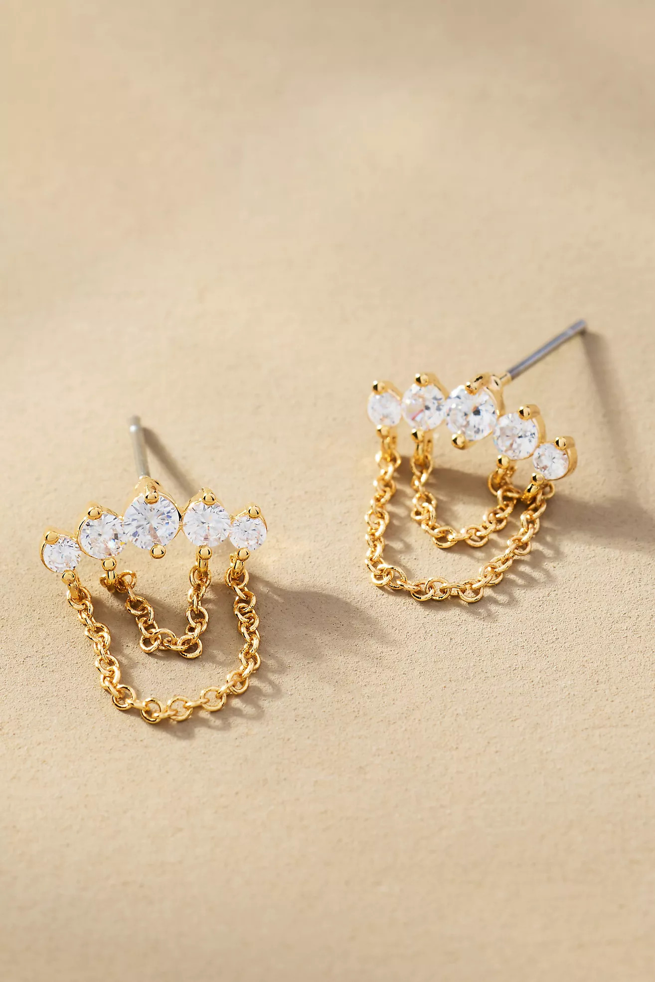 Crystal Marquis Chain Earrings | Anthropologie (US)