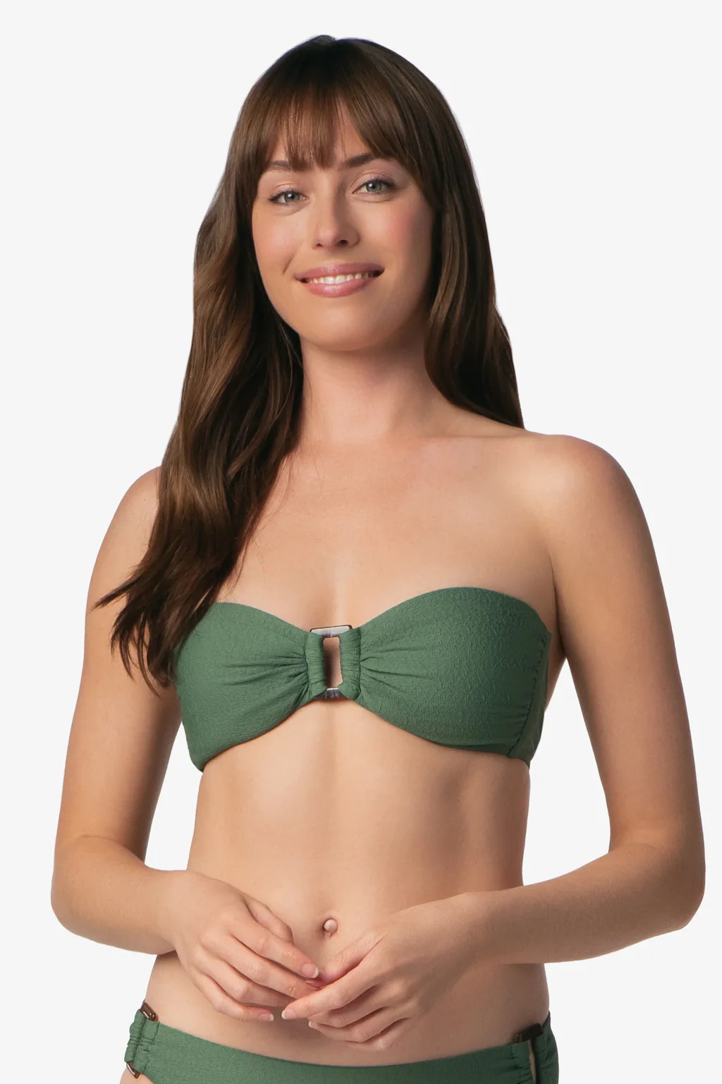 Soft Tie Tortoise Bandeau  |   Crinkle Textured Fatigue | Helen Jon
