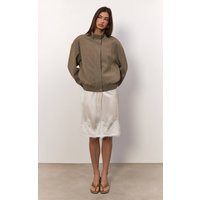 Satin Lace Detail Midi Skirt | PrettyLittleThing UK