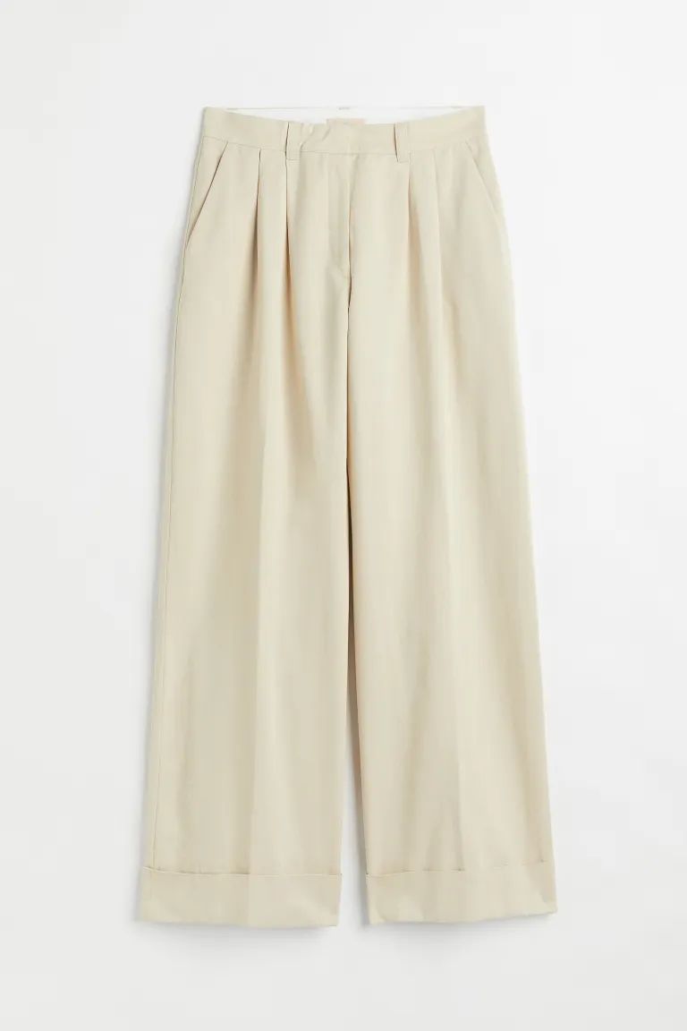 Wide lyocell-blend trousers | H&M (UK, MY, IN, SG, PH, TW, HK)