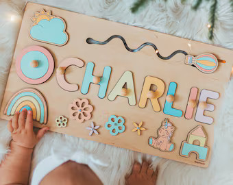 Name Puzzle Busy Board Personalized Baby Gift Baby Shower - Etsy | Etsy (US)