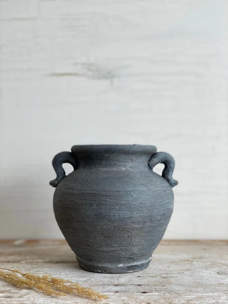 Wabi Sabi Black Vase 6'' Tall Black Gray Rustic Vase | Etsy | Etsy (US)
