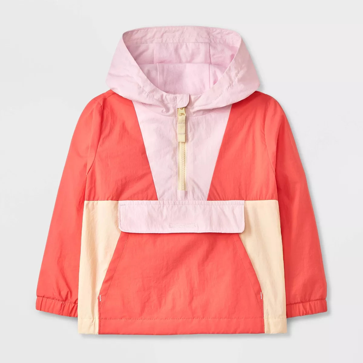 Toddler Girls' Solid Colorblock Anorak Jacket - Cat & Jack™ Pink | Target