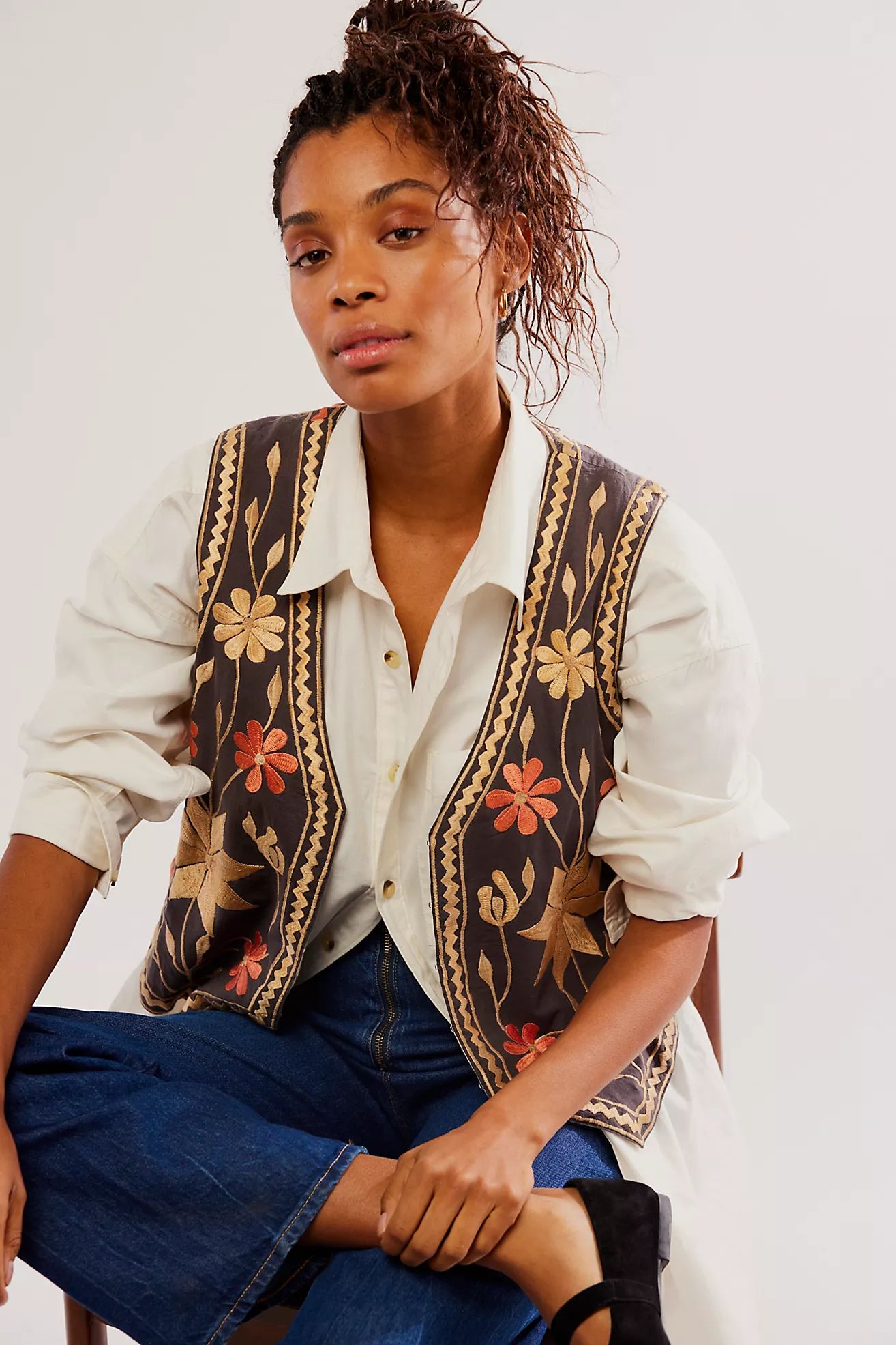 Remy Embroidered Vest | Free People (UK)
