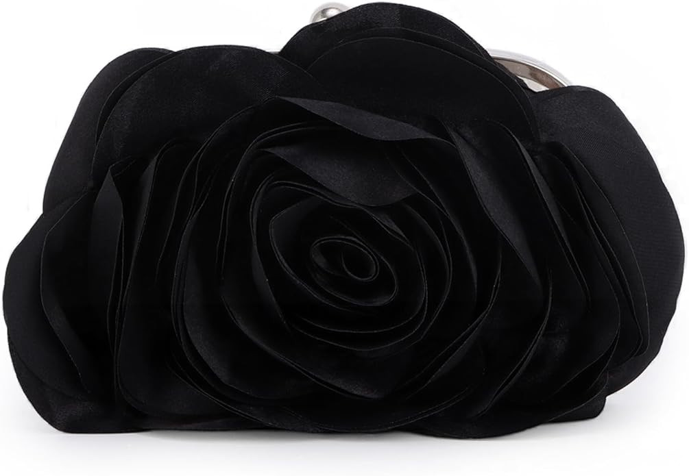 Fecialy Women Evening Bag Floral Satin Clutch Purses with Chain Rose Pattern Purse Party Prom Han... | Amazon (US)