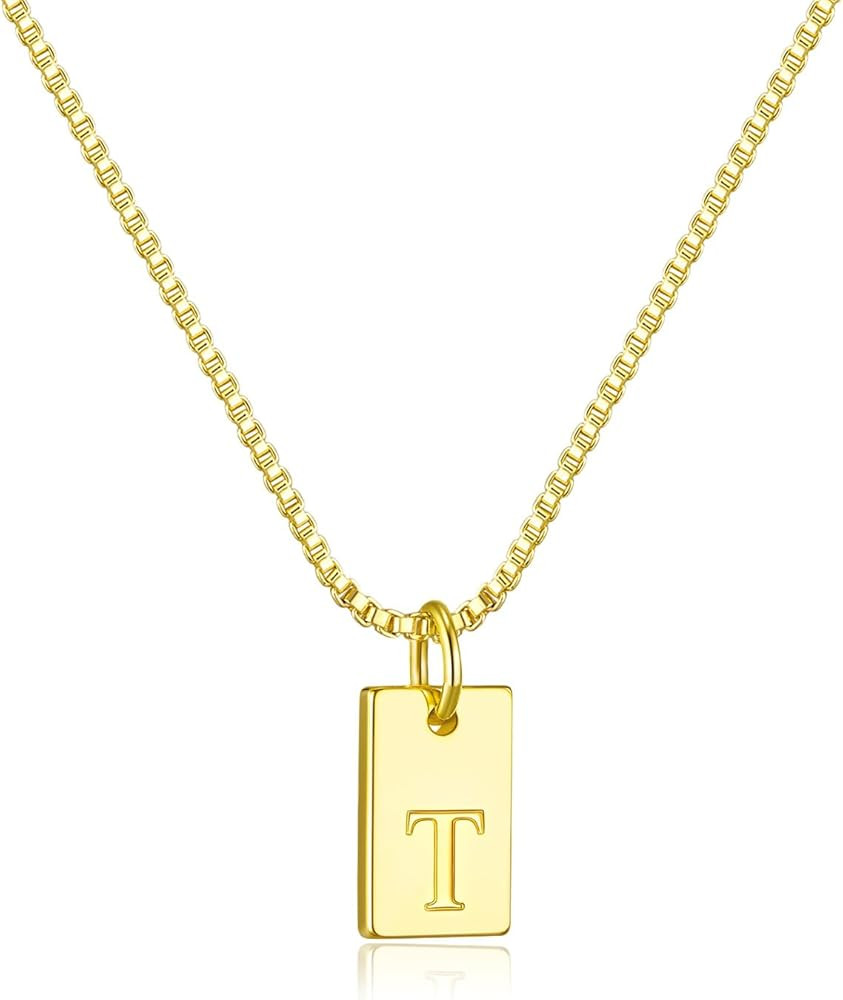 Initial Necklaces for Women 14K Gold Plated Letter Necklace Dainty Waterproof Pendant Necklace Pe... | Amazon (US)