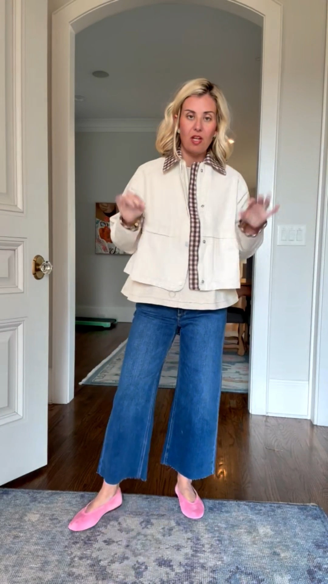 The perfect outfit for this time of year. This jacket is going to be your go-to for the season! Adorable!!
Top - xs
Jeans - 26P
Jacket- xs 
Flats - 7.5

#LTKSeasonal #LTKootd #LTKmomlife