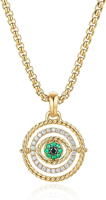 NUZON Sunburst Heart / 2-Tone Interlocking/CZ Evil Eye/Single Pearl/Love Heart Pendant Necklace f... | Amazon (US)