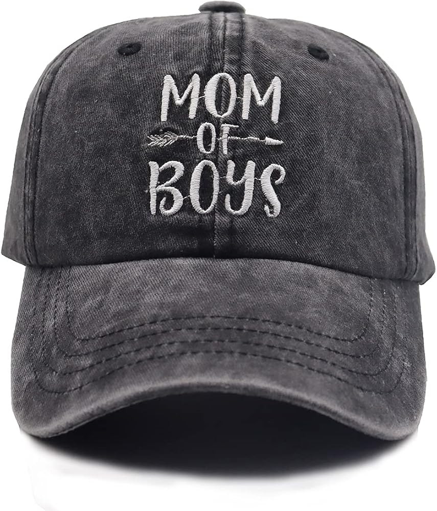 KKMKSHHG Mom of Boys Baseball Cap, Adjustable Vintage Cotton Denim Dad Hat for Women | Amazon (US)