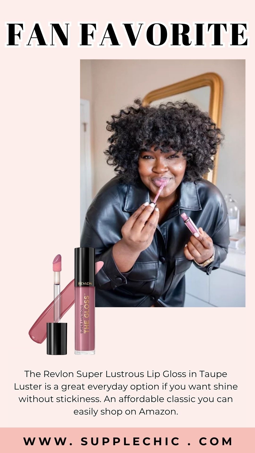 Finding a neutral lip color that doesn't feel boring can be tricky. Taupe Luster sits in that sweet spot between nude and taupe, giving lips subtle color while the glossy finish adds dimension. It's a great option for everyday makeup, office makeup, date night, and soft glam.  Amazon beauty finds, Amazon makeup, Amazon lip gloss, Revlon lip gloss, Revlon Super Lustrous The Gloss, Taupe Luster lip gloss, nude lip gloss, taupe lip gloss, everyday makeup, glossy lips @amazonfindsandfashion @Walmart